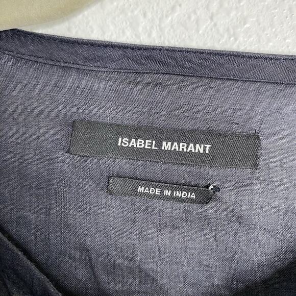 Isabel‎ Marant Ruffle Blouse Black Size 40 (L) Ramie - Picture 2 of 5